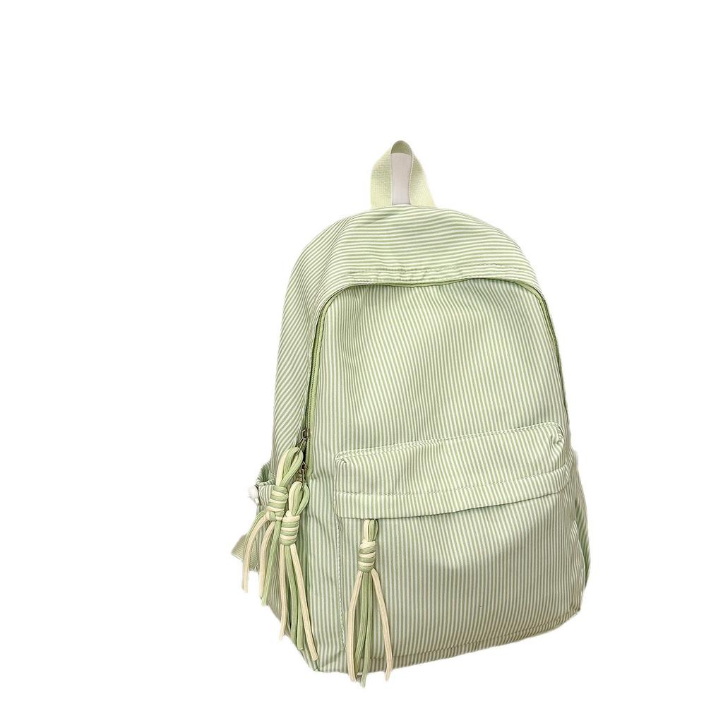 Schoolbag Striped Fashion Backpack 1011 Spring and Summer New Japanese Leisure Simple Versatile Travel Shopping Soft Girl Backpack