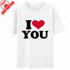 I Love You Printed TShirt Couple Classic Streetwear Crewneck T Shirts Valentines Day Unisex Unisex Cotton ShortSleev Tops