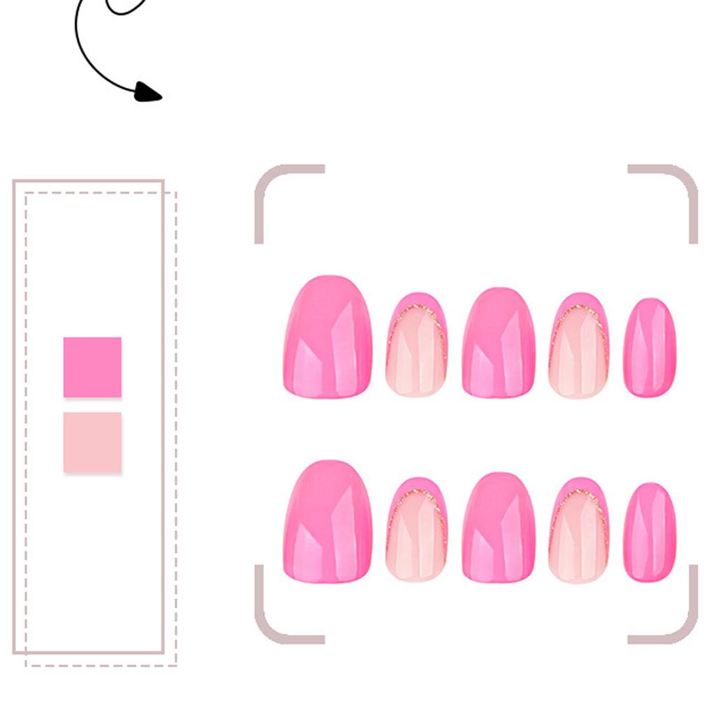 24 Stück Kurze Runde Falsche Nägel Einfache Künstliche Nägel French Tip Aufkleben Nägel Glitzernde Aufdrücknägel für Frauen