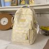 Schoolbag Starlight Fog Ash Low Saturation Polka Dot Star Backpack Junior High School Student Light Commuter Large Capacity School Bag Women's 