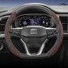 Suitable for Seat Sports Suede Steering Wheel Cover, Split Snap-On Type, Non-Slip and Durable, for Ibiza, Arona, Leon Sportstourer, Ateca and  ujm690
