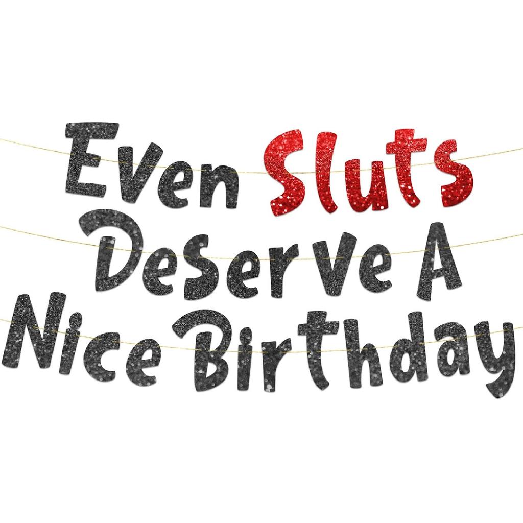 Funny Girls Gold Birthday Glitter Banner – Happy Birthday Party Supplies, Ideas, and Gifts – 21st, 22nd, 23rd,24th, 25th, and 30th Adult Birthday