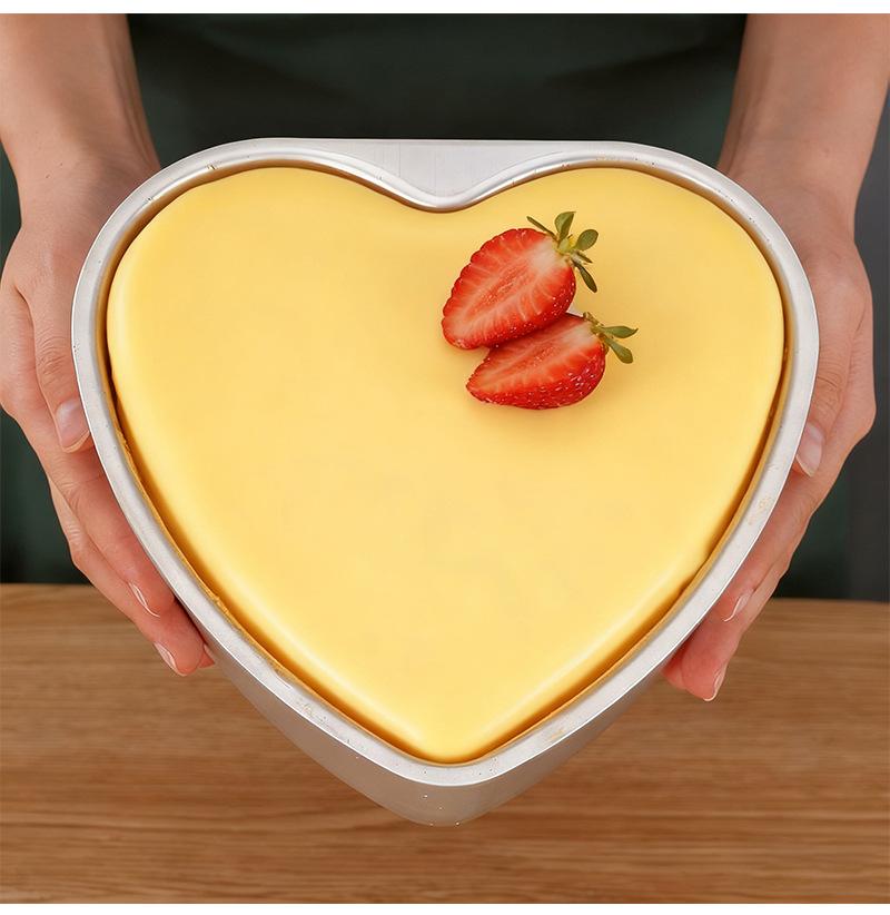 4/6/8/10 Inch Heart Shape Removable Bottom Aluminum Chiffon Cake Mold Non-Stick DIY Mousse Pastry Cake Pan Kitchen Baking Tools