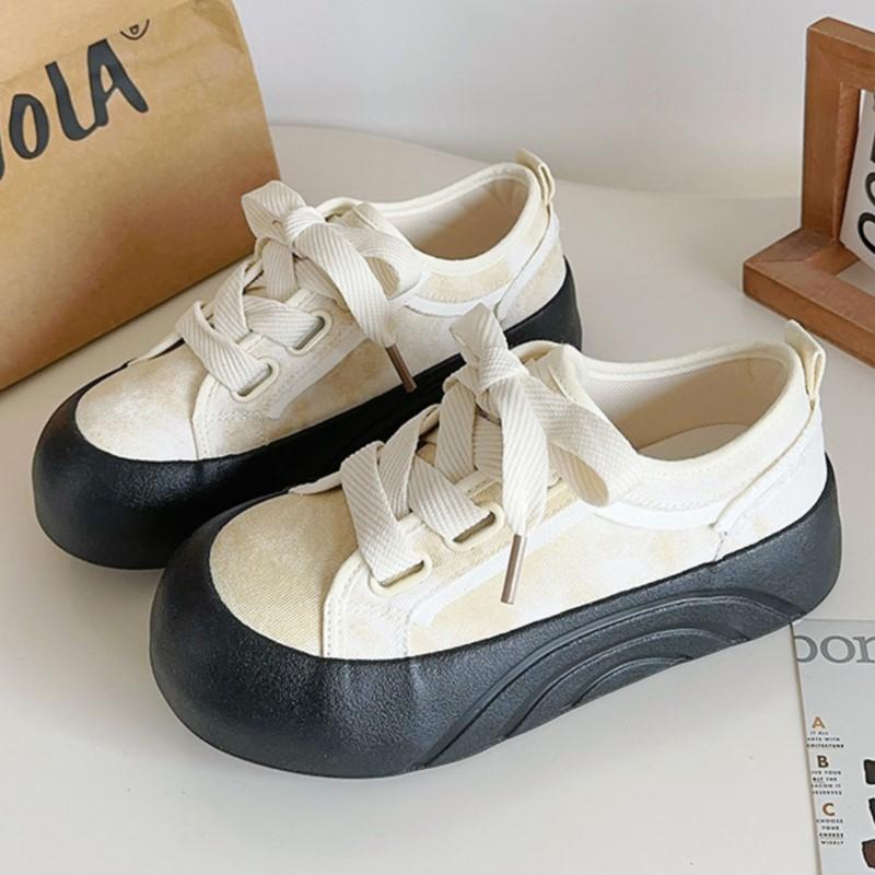 

Мода 2025 Винтажные туфли-хлебушки Женские туфли Аган Обувь на толстой платформе Массивные белые кроссовки Обувь Миноритарный шик Универсальная повседневная обувь 40 бежевый