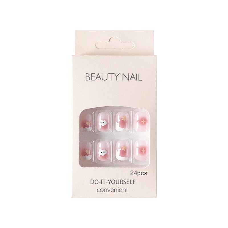 Frühling und Sommer Wind Tragen Nagel Reiner Wunsch Nagelpflaster Aufhellend Abnehmbares Nagelstück Langes und kurzes Nagelstück Fertigprodukt