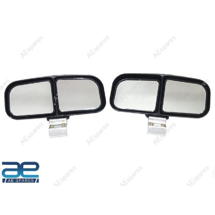 2x Blind Spot Mirrors Rear Side Angle Double View Glass Parking Mirror Black ECs
