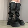 Maillard Brown Boots Women's 2025 Spring and Autumn New Fat Mm Thick Legs Heightening Knight Boots Small Tall Boots