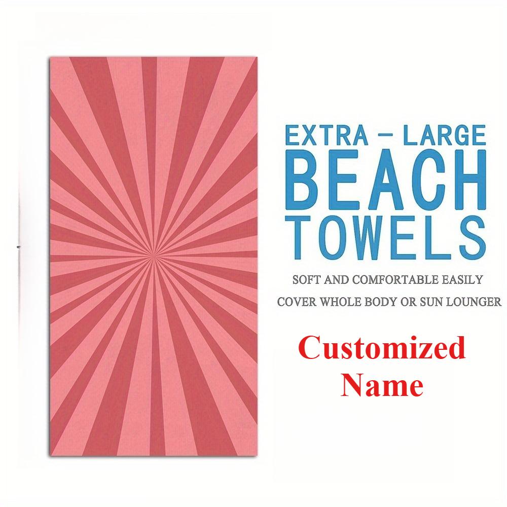 Custom Name Beach Towel – 80×160cm Large Quick-Dry Towel with Vibrant Colors for Pool, Beach, Vacation & Summer Gift