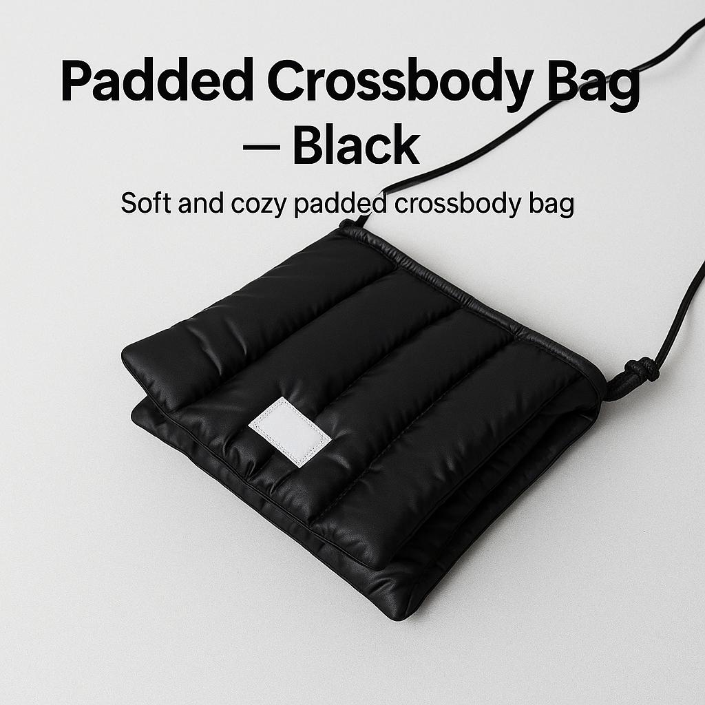 Daiso Polstrovaná crossbody taška - Černá