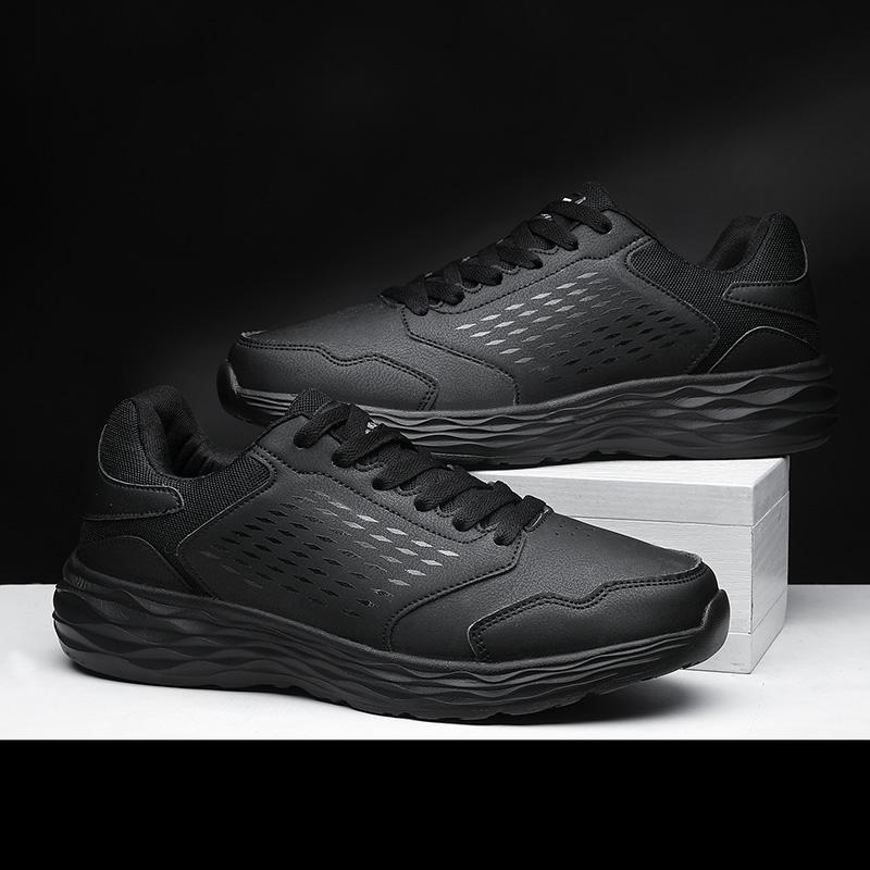 Mens Sports Shoes New Lightweight Snug Leather Casual Sneakers Retro Trendy Anti Slip Training Flat Running Shoes for Man