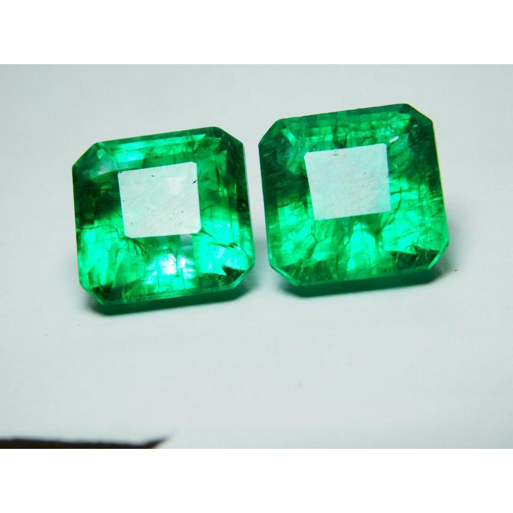 Natural Emerald Cut CERTIFIED 16 Ct Untreated Colombian Green Loose Gemstone MQ-18 002