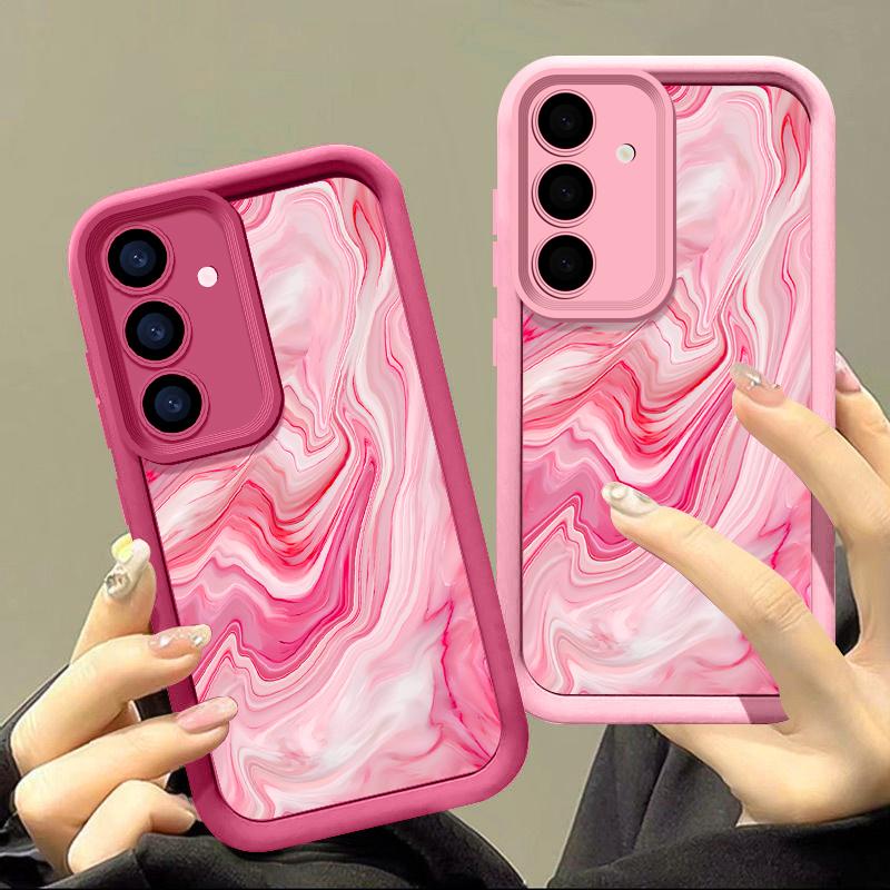 Husa de marmura colorata pentru Samsung S25 S24 S22 Ultra S23 S21 Fe A55 A54 A53 A52 A35 A15 A16 A06 Husa de protectie pentru lentile din silicon moale, rezistenta la socuri