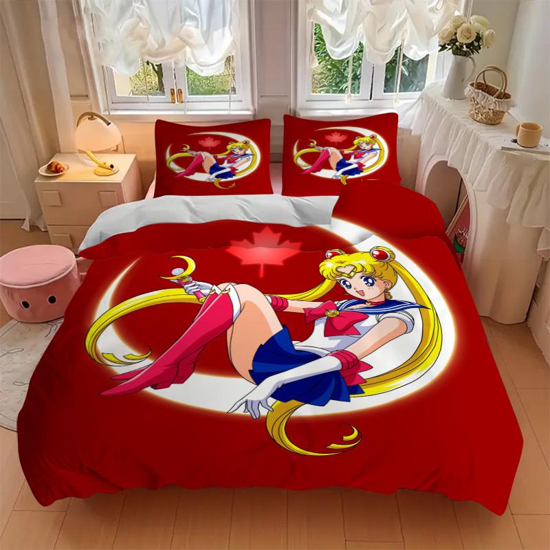 Sailor Moon Canada Print 3Pcs Bedding Setduvet Cover With 2 Bedropillowcase Home Birthday Gift