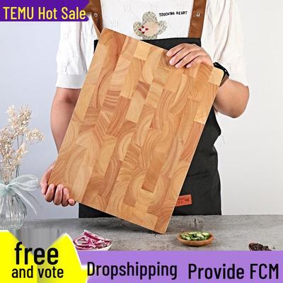 Rubberwood Kitchen Cutting Board - Solid Wood Chopping Board for Vegetables & Meat