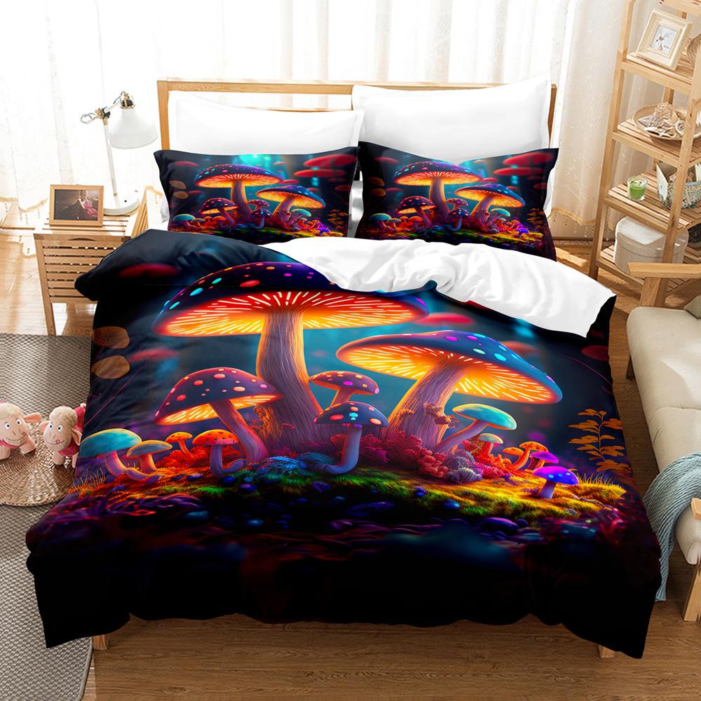 Plant Mushroom Series Three-Piece Set 3D Digital Printing Bedding Two-Piece Set