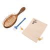 Air Cushion Comb Wooden Handle Detangling Hair Brush Scalp Massage Comb with Cleaning Brush