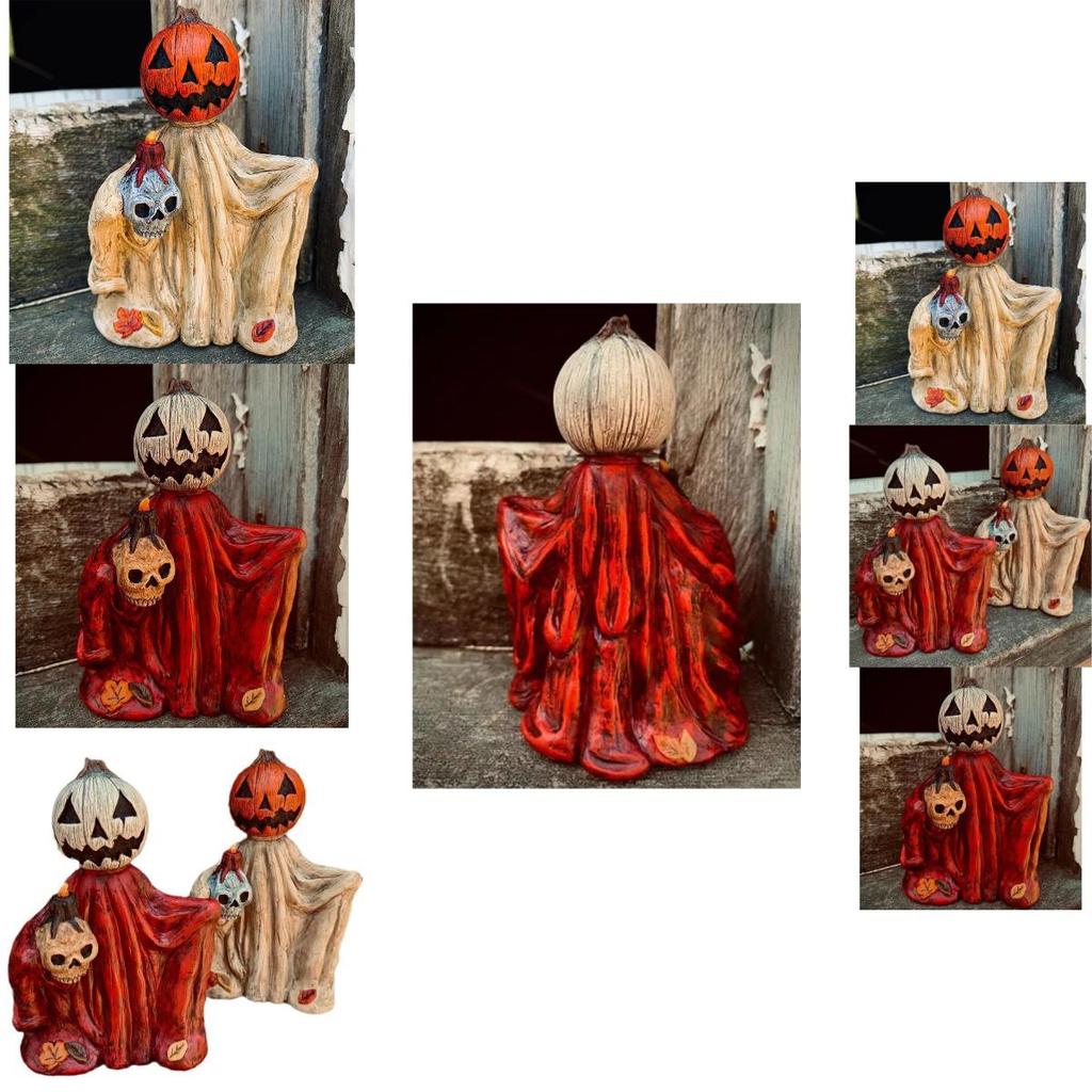 Modern Minimalist Resin Pumpkin Head Wizard Cloak Home Decor Perfect For Halloween Celebrations And Parties