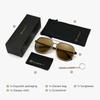 SUNGAIT Polarized Square Sunglasses with Polygon Aviator Retro Pilot UV400 Protection Gold Brown SGT375SJKCP JP Men's Shades, (Amber Frame, Rim, Lens)