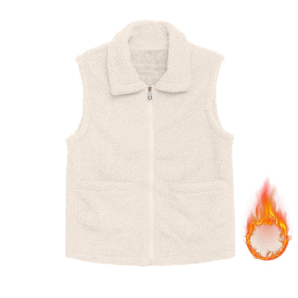 Fashionable Ladies  Winter Temperament Lambswool Thickened Velvet Warm Vest