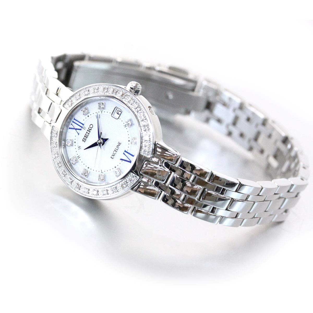 

SEIKO EXCELINE Radio Solar Radio Watch Wristwatch SWCW083 [Seiko] Women s