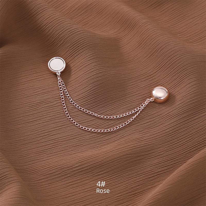 2 Stück Magnetischer Kleiderclip mit Kette Metallknöpfe Clip Wickeltücher Schal Hosenbeine Manschette Befestigung Magnet Kein Loch Stifte