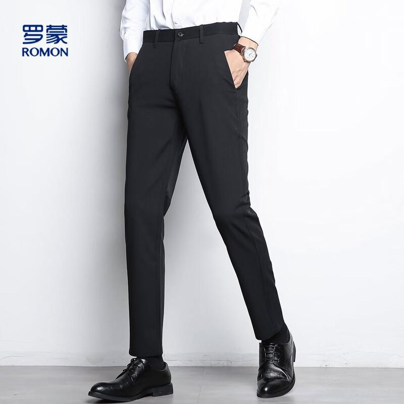 Luomeng Men's Four-Way Stretch Straight-Leg Casual Trousers