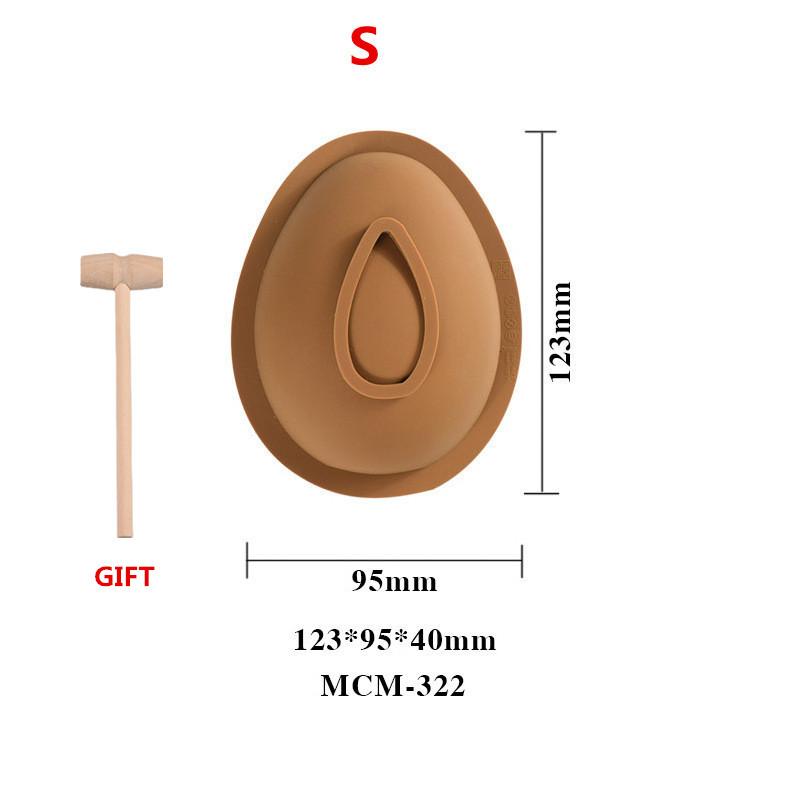 

3D Силиконовая форма для шоколада в форме яйца, форма для выпечки тортов и десертов с маленьким молоточком, инструменты для приготовления пищи и украшения для пасхальной вечеринки, дня рождения Oval