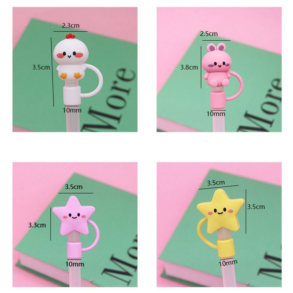 1Pcs Reusable Star Shape Silicone Straw Tips Drinking Dust Cap Splash Proof Plugs Cover Cup Accessories 10mm Straw Sealing Tools