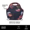 BUILT Tote Goumet Lunch Second Floral New York Midnight Botanical Bag, Bag, Washable, Soft, Bag, Bag, Handbag, Zippered, Print, Black, Style,