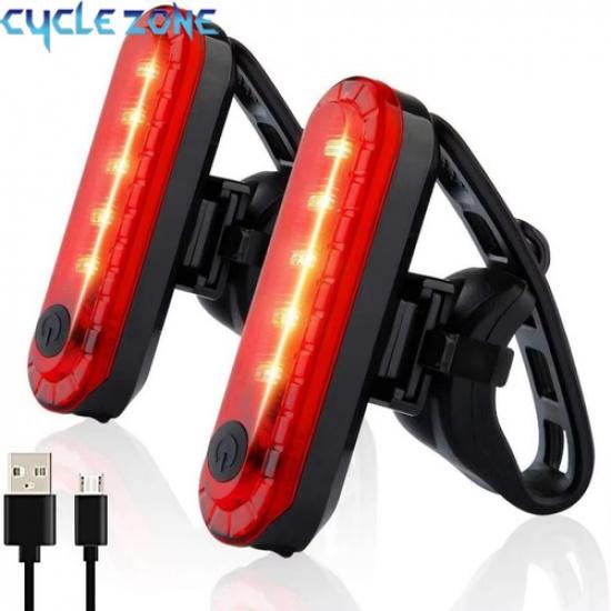 LED Bike Tail Light Rechargeable USB Bicycle Rear Cycling Warning Light Safety