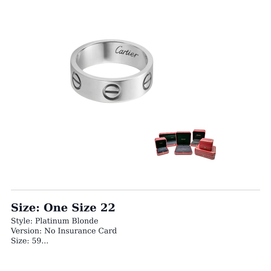 Cartier 2010 Love ring B4084700 One