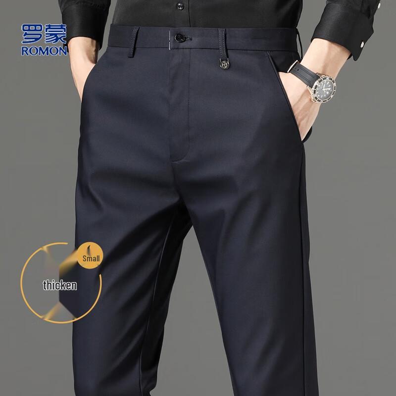 

Luomeng Men s Bamboo Fiber Straight-Leg Casual Dress Pants 30