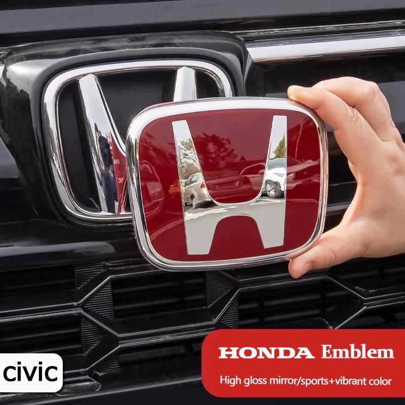 Car Steering Wheel Emblem H-Sticker Auto Front Grille Trunk Modification Accessory For Honda Civic 8th 9th 9.5th 10th Generation