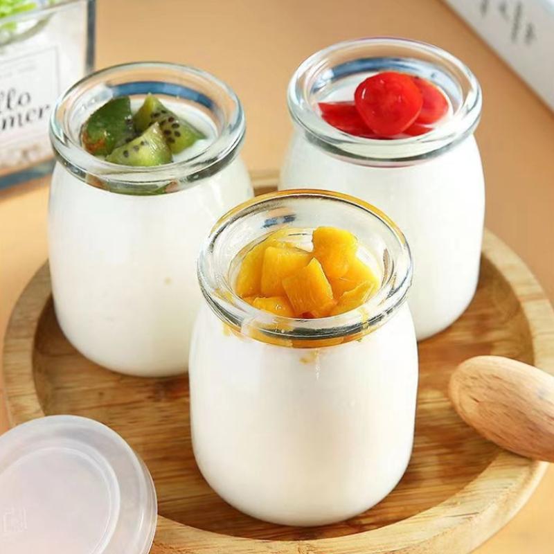 Pudding Yogurt Packaging Container High Temperature Resistant Cork Stopper Lid Transparent Glass Bottle Hangable Decorative Tool