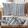 KSLIDS Navy Blue White Indigo Ivory Throw Pillow Covers Set of 2 Boho Arrow Herringbone Decorative Pillow Covers 18x18 Inch Bohemian Geometric Pillow