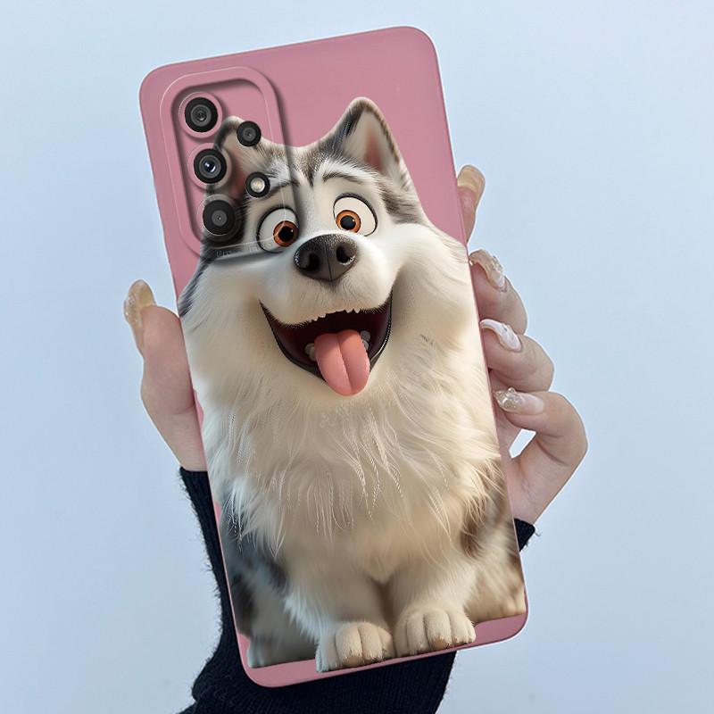 Shockproof Matte Case For Samsung Galaxy A32 A52 A52S A72 M52 5G Lovely Cartoon Liquid Silicone Camera Protective Bumper Cover