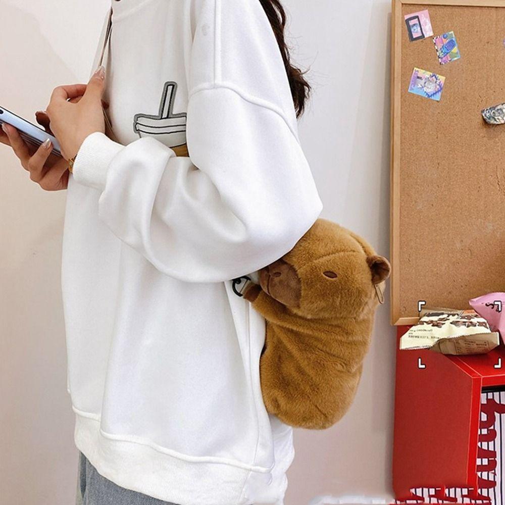 Capybara Cartoon Batoh Cartoon Students School Bag Plyšová crossbody kabelka Capybara Travel