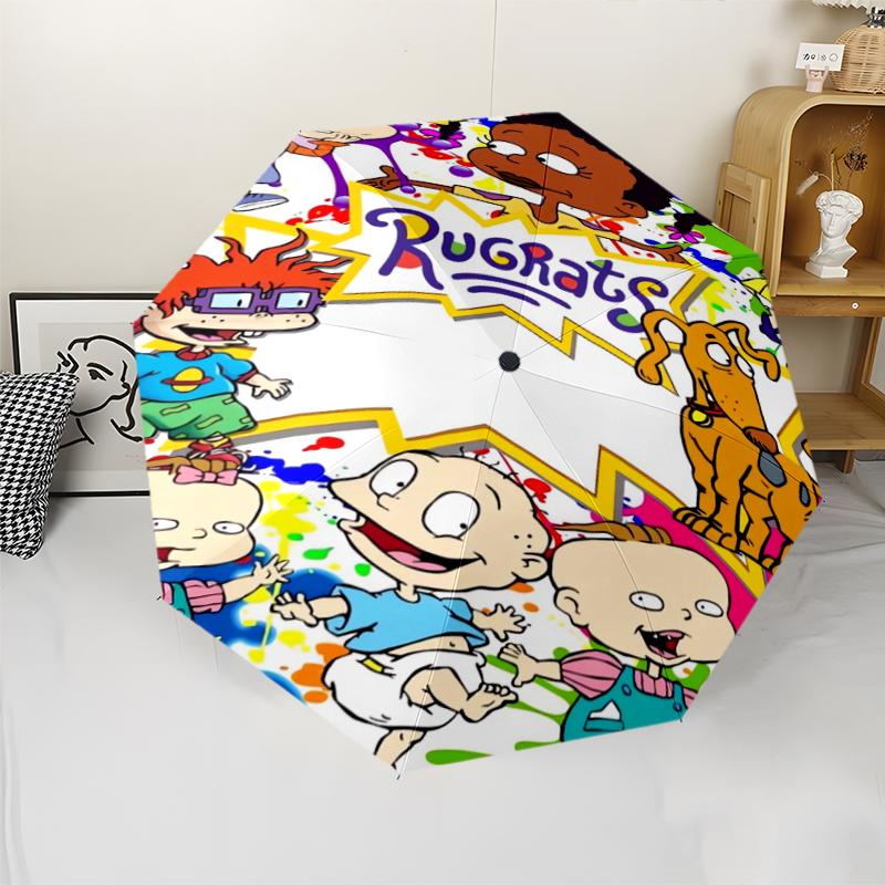 Rugrats Theme Automatic Umbrella, Lightweight & Portable, 8 Rib, Perfect for Outdoor Travel, Birthdays, Christmas, Gifts.