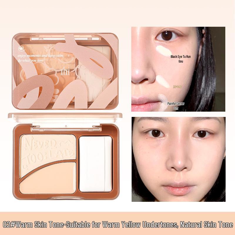 

XiXi Dual-Tone Color-Correcting Highlighter Palette: Matte Powder for 3D Brightening, Nose and Face Contouring
