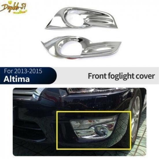 Fit For Nissan Altima 2013-2015 Chrome Front Fog Light Lamp Trim Cover Decor