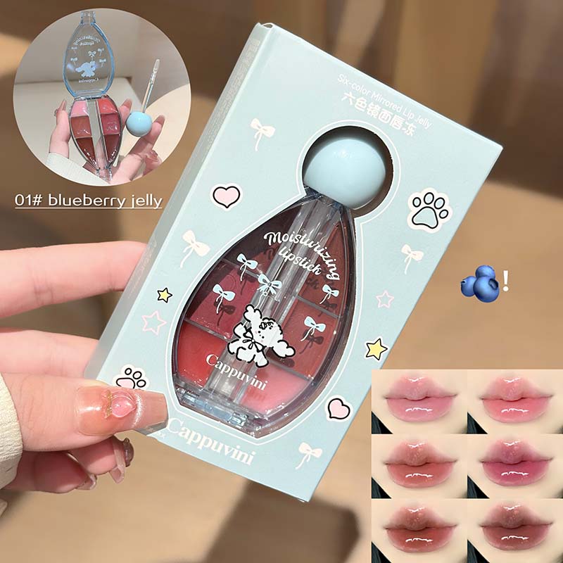 CAPPUVINI Six-color Mirrored Lip Jelly Lip Gloss