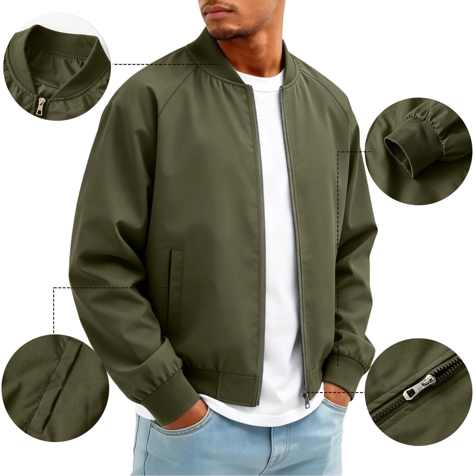 Men s Casual Long Sleeve Zip Up Jacket, Color, Wind and Lightweight Jacket L