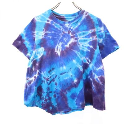 Made In Japan Tie-dye Short Sleeve T-shirt 2 Blue Hem Deformation Women Used