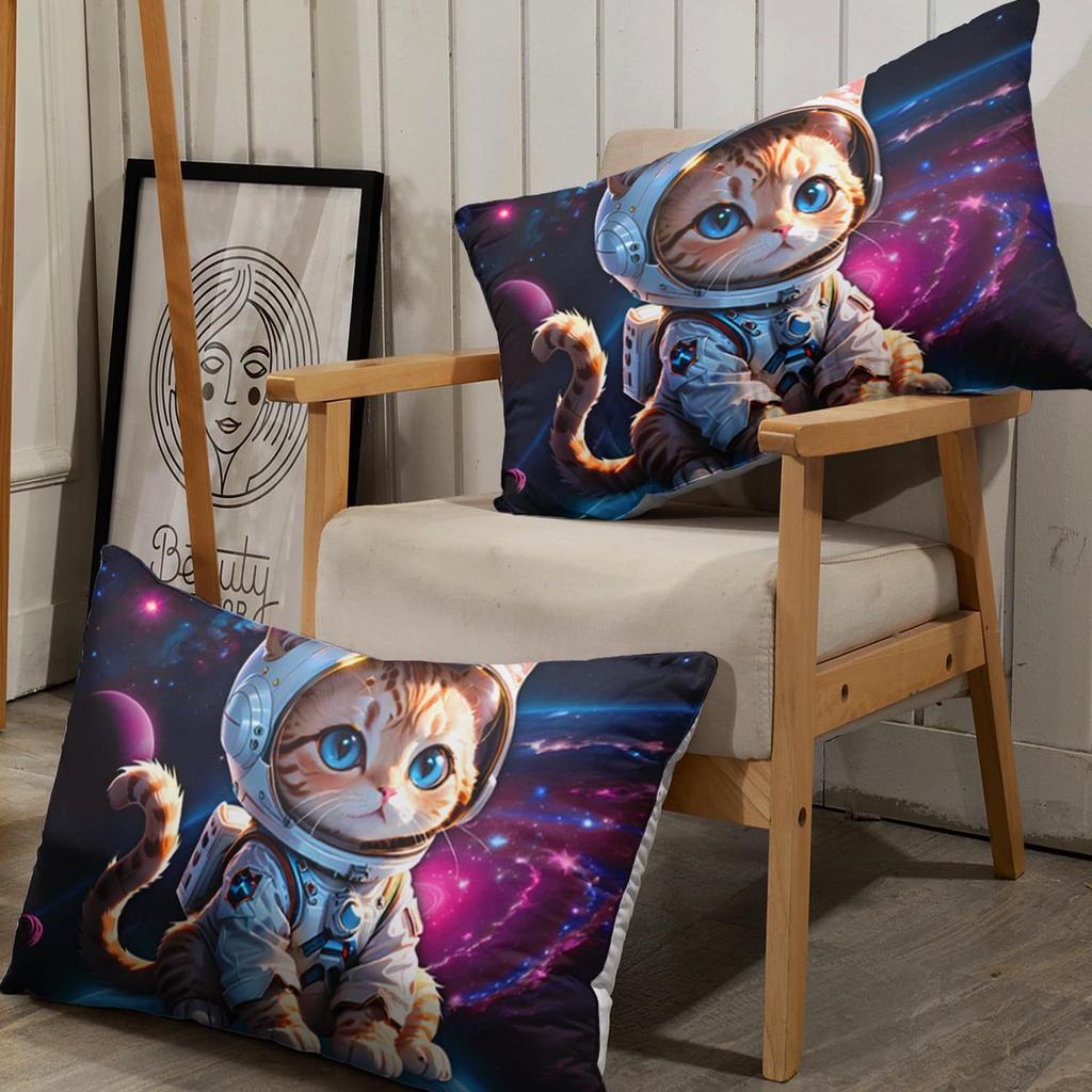 Astronaut Cat Pattern Bed Hat Three-Piece Digital Printing Bedding Bed Hat Three-Piece Set Children Adult