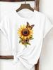 (Asian Size) trend flower sweet 90s Clothing T Shirt Print Female Woman Women Fashion Tee Top Short Sleeve Graphic T-shirts