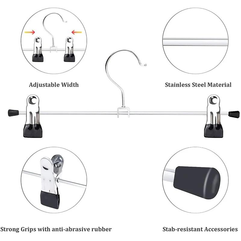 10pcs Pants Racks Wind Proof Multi-purpose Skirt Racks For Clothes Drying Trousers Wardrobe Clip Anti-slip Clothes Hanger