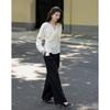 Women's Lyocell Blend V-Neck Blouse with Irregular Hem