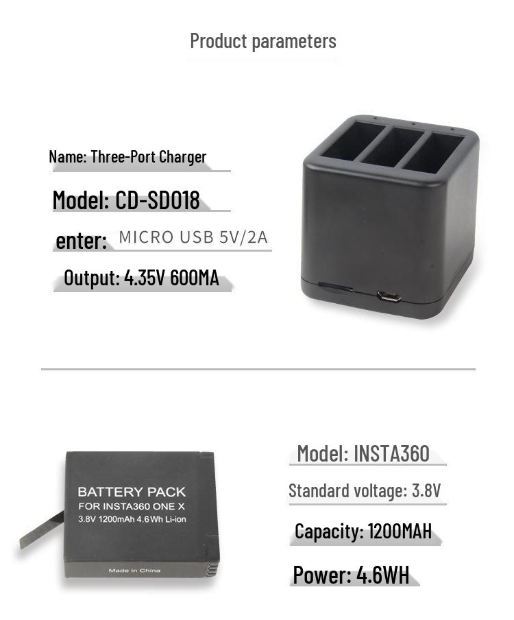 FUYALIN Charger Kit for Insta360 One X Camera Battery Accessories