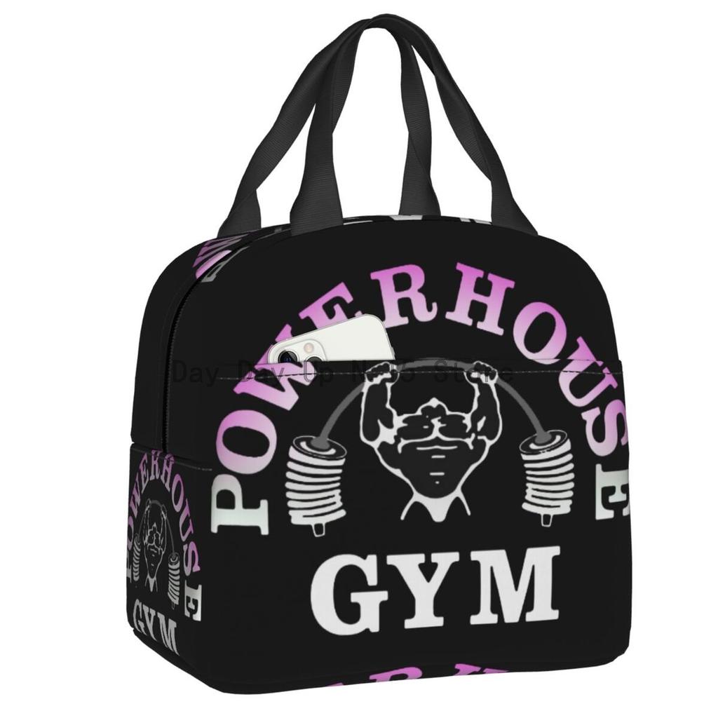 Powerhouse Gym Logo Thermoisolierte Lunchtasche Damen Bodybuilding Fitness Tragbarer Lunchbehälter Reiseaufbewahrung Lebensmittelbox
