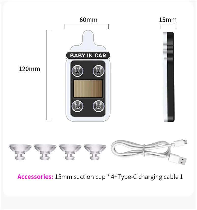 5V USB & Solar Powered Window Baby In Car Sign Warning Light Wireless LED Ambient Lighting Baby Bottle Shape Neon Lamp Funny Decor Accessories